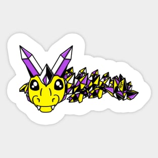 Nonbinary Pride Fidget Crystal Dragon Sticker